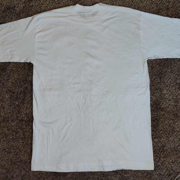 Vintage Blank T Shirt 2XL Tall 2XLT Long Gangster JCPenny White Single Stitch Ch - Picture 10 of 10